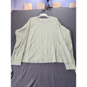 NWOT Peace Love World Sage Green Cotton Blend Sweatshirt Side Drawstrings Sz 1X